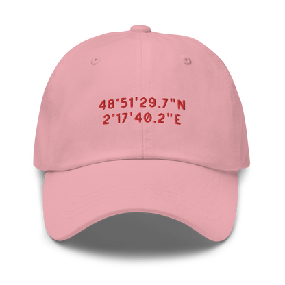 CUSTOM Location Coordinates Embroidered Dad Hat