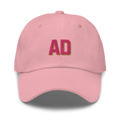 CUSTOM Varsity Initials Pink Embroidered Dad Hat