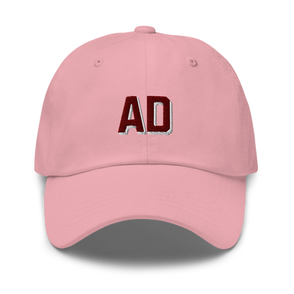 CUSTOM Varsity Initials Maroon Embroidered Dad Hat