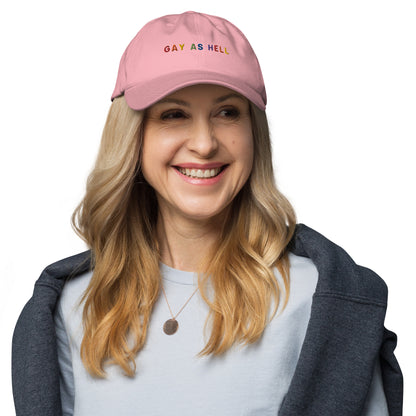 Gay as Hell Pride Embroidered Dad Hat