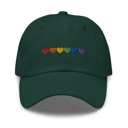 Pride Hearts Embroidered Dad Hat