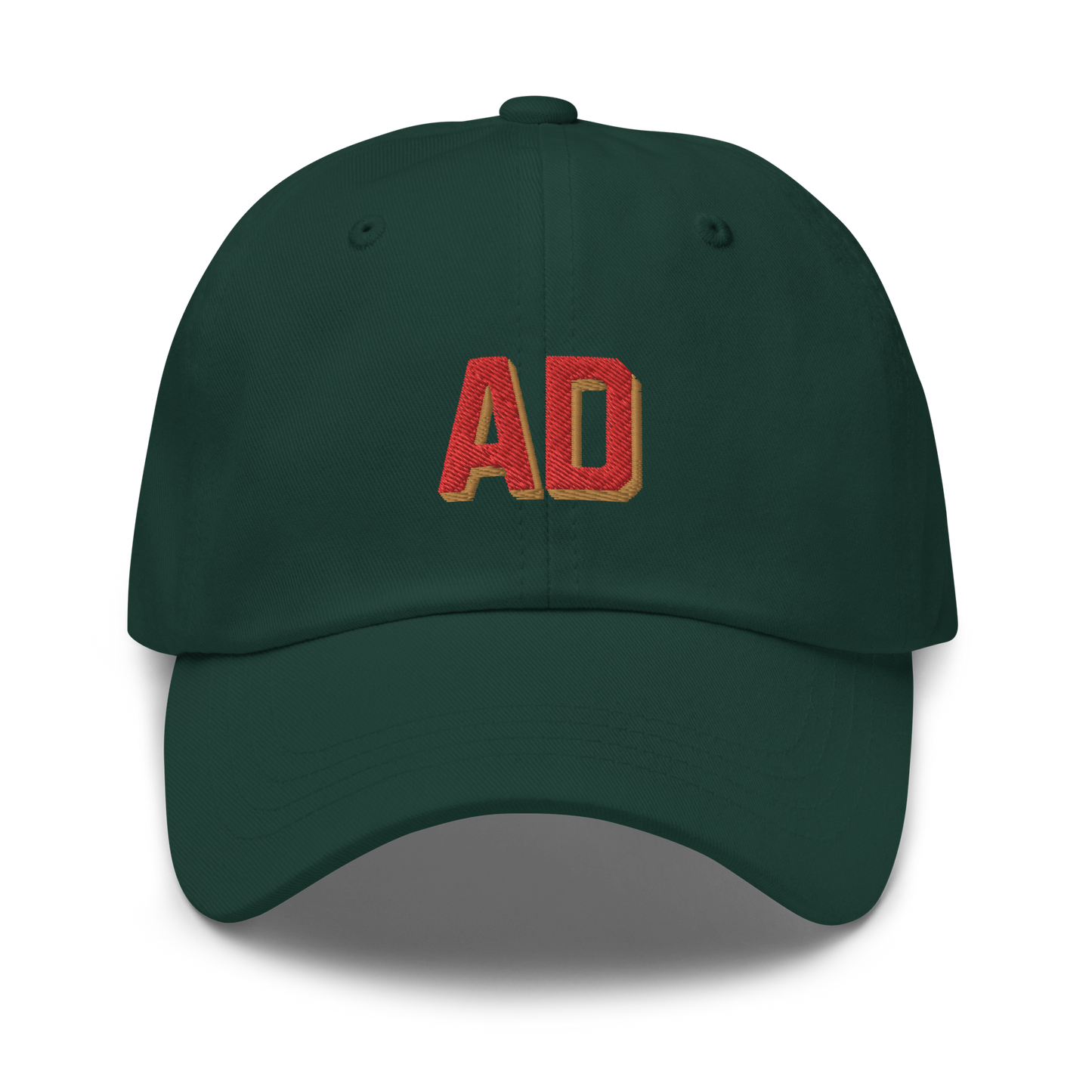 CUSTOM Varsity Initials Red Embroidered Dad Hat