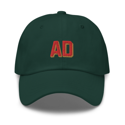 CUSTOM Varsity Initials Red Embroidered Dad Hat