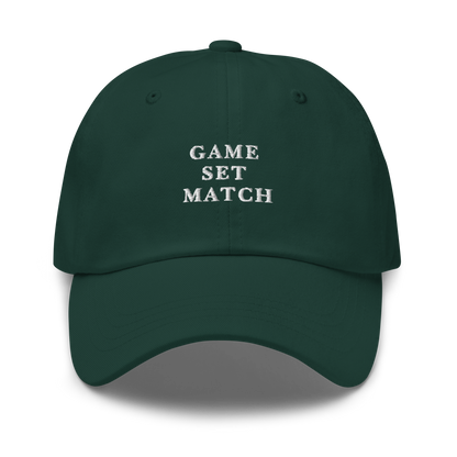 Game Set Match Tennis Embroidered Dad Hat