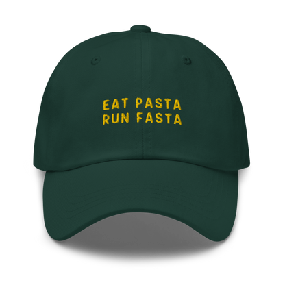 Eat Pasta Run Fasta Embroidered Dad Hat