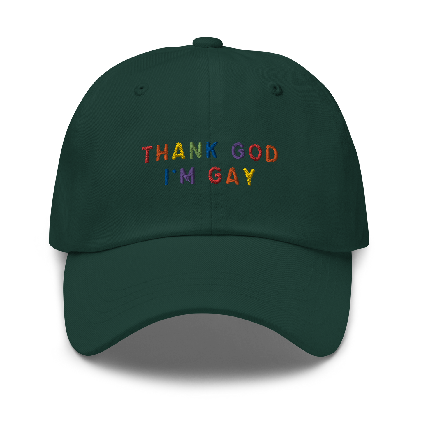 Thank God I'm Gay Pride Embroidered Dad Hat