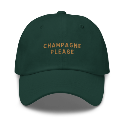 Champagne Please Embroidered Dad Hat