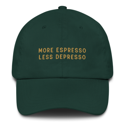 More Espresso Less Depresso Embroidered Dad Hat