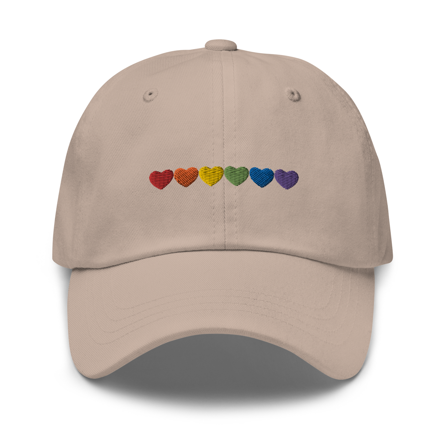 Pride Hearts Embroidered Dad Hat