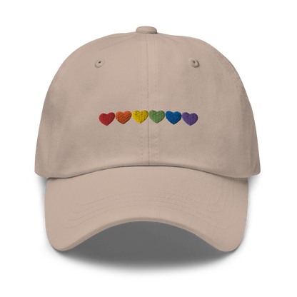 Pride Hearts Embroidered Dad Hat