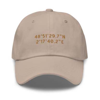 CUSTOM Location Coordinates Embroidered Dad Hat