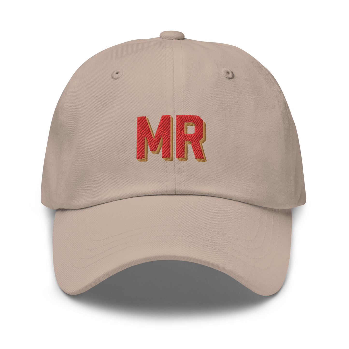 CUSTOM Varsity Initials Red Embroidered Dad Hat