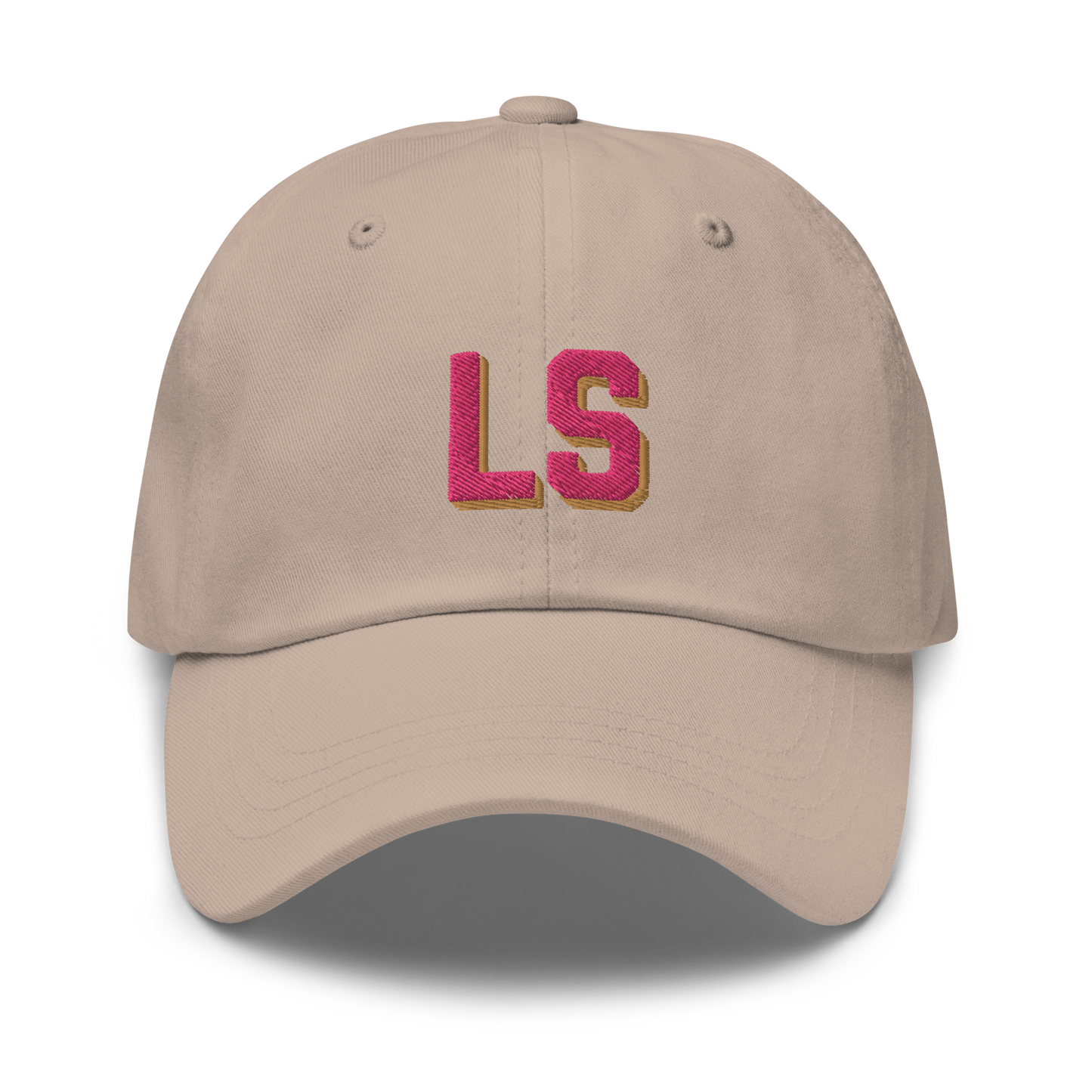 CUSTOM Varsity Initials Pink Embroidered Dad Hat