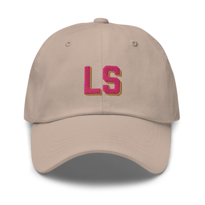 CUSTOM Varsity Initials Pink Embroidered Dad Hat