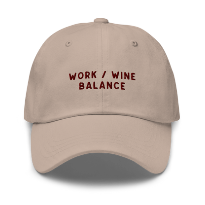 Work / Wine Balance Embroidered Dad Hat