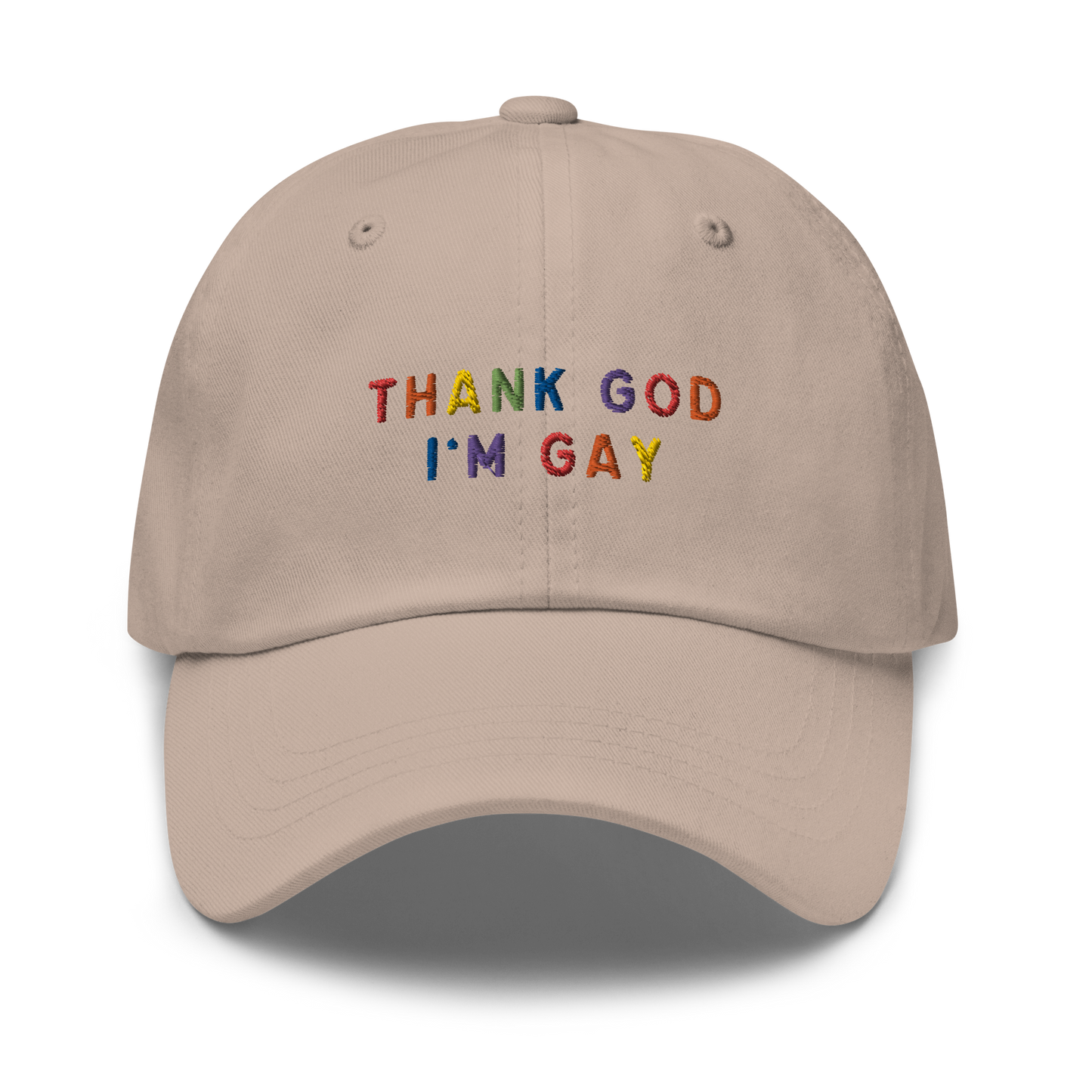 Thank God I'm Gay Pride Embroidered Dad Hat