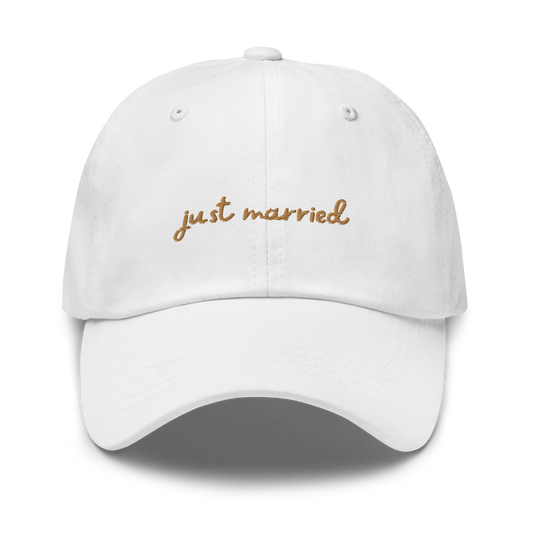 Just Married Newlywed Embroidered Cap