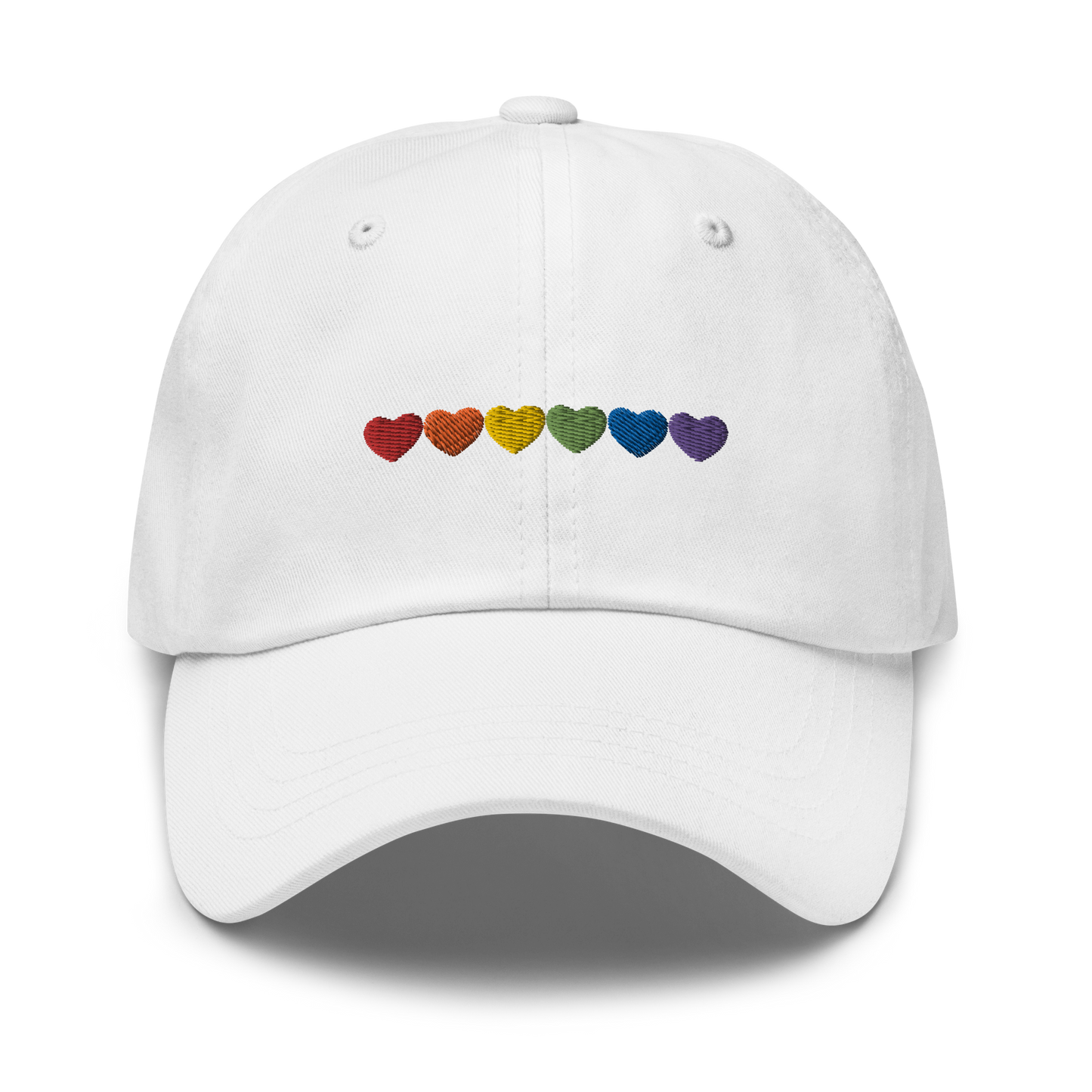 Pride Hearts Embroidered Dad Hat