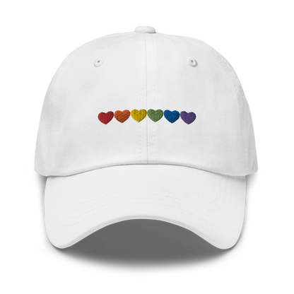 Pride Hearts Embroidered Dad Hat