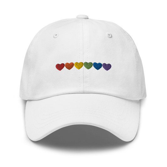 Pride Hearts Embroidered Dad Hat