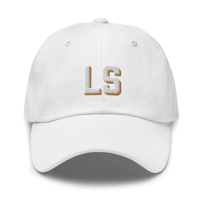 CUSTOM Varsity Initials White Embroidered Dad Hat