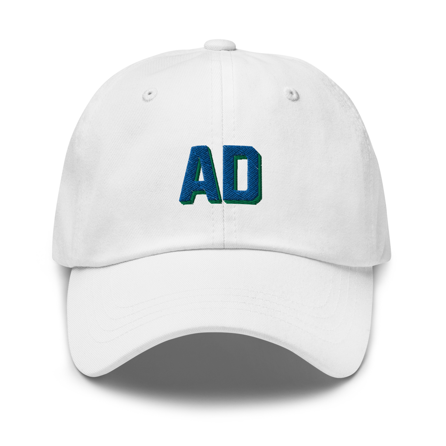 CUSTOM Varsity Initials Blue Embroidered Dad Hat