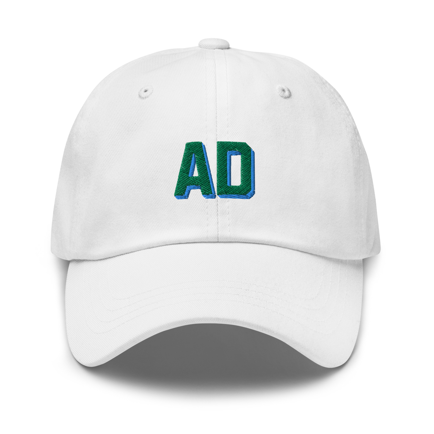 CUSTOM Varsity Initials Green Embroidered Dad Hat