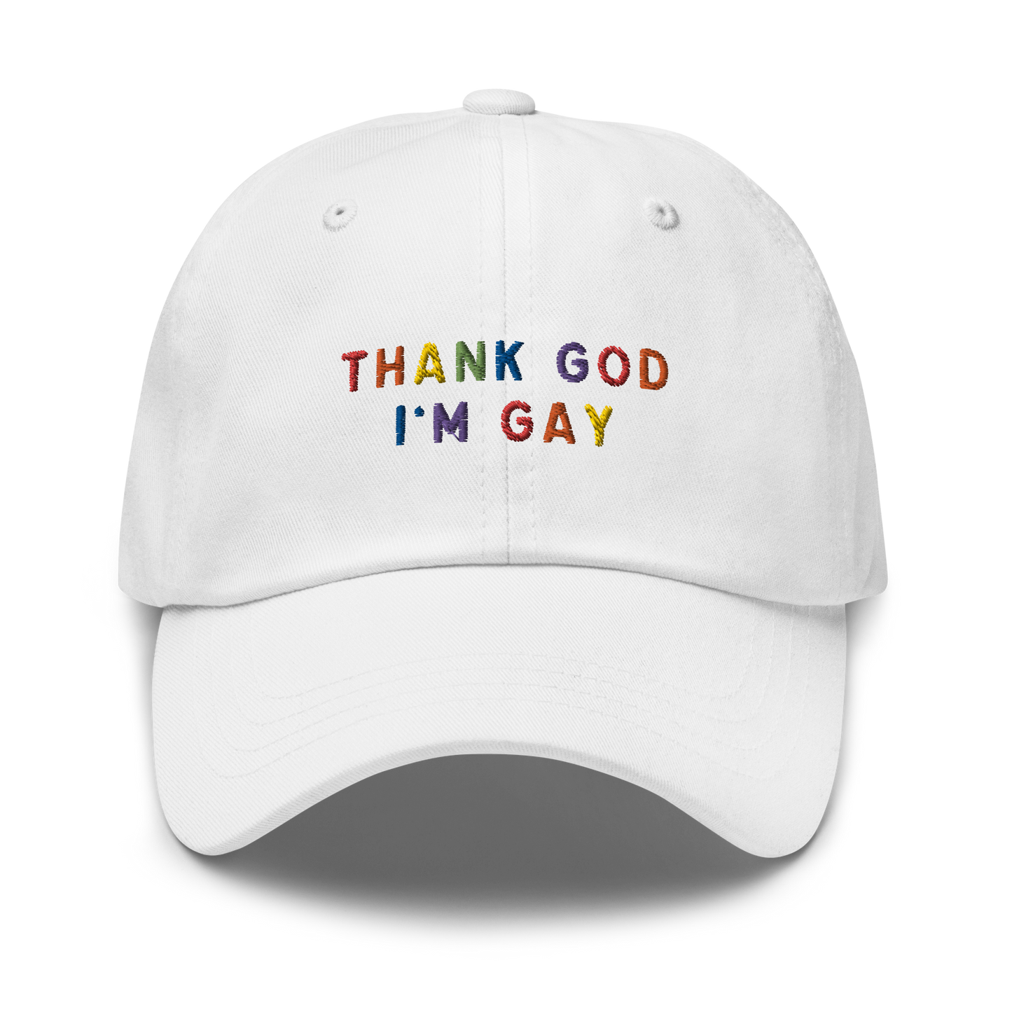 Thank God I'm Gay Pride Embroidered Dad Hat