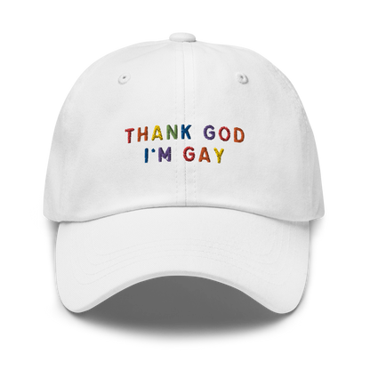 Thank God I'm Gay Pride Embroidered Dad Hat