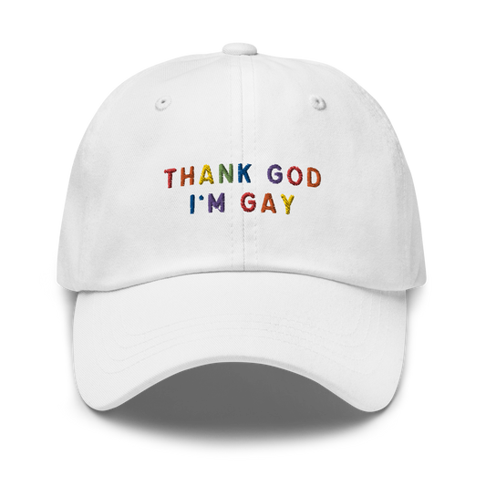 Thank God I'm Gay Pride Embroidered Dad Hat