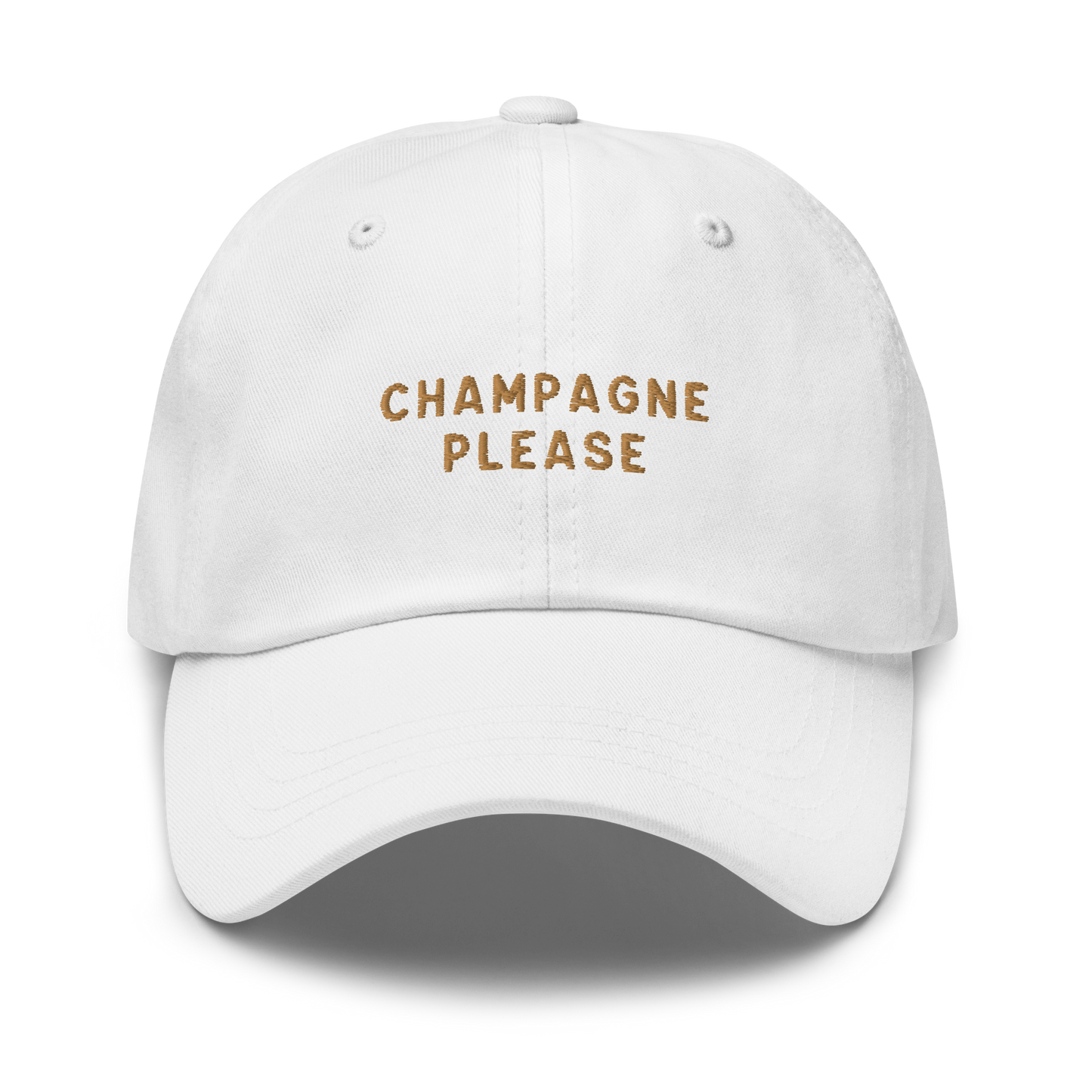 Champagne Please Embroidered Dad Hat