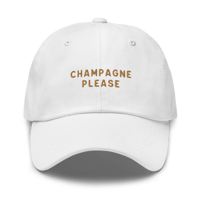 Champagne Please Embroidered Dad Hat