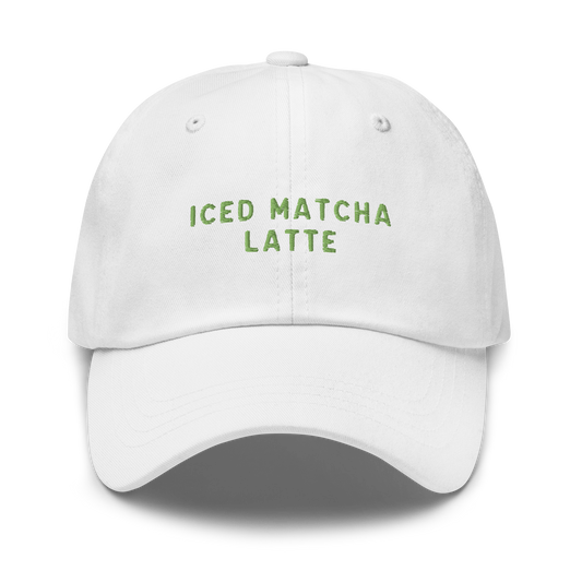 Iced Matcha Latte Embroidered Dad Hat