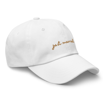 Just Married Newlywed Embroidered Cap