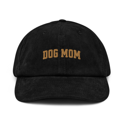 Dog Mom Embroidered Corduroy Hat