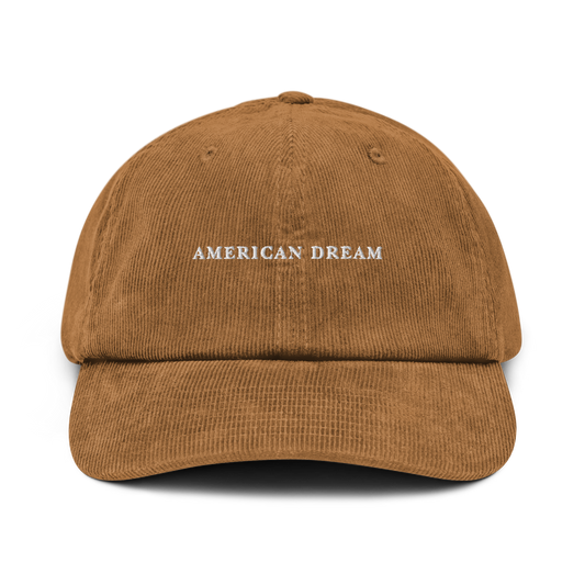 American Dream Embroidered Corduroy Cap