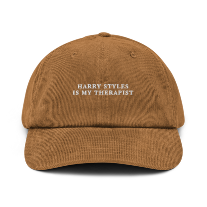 Harry Styles Is My Therapist Embroidered Corduroy Cap