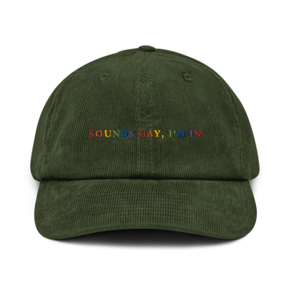 Sounds Gay I'm In Pride Embroidered Corduroy Cap