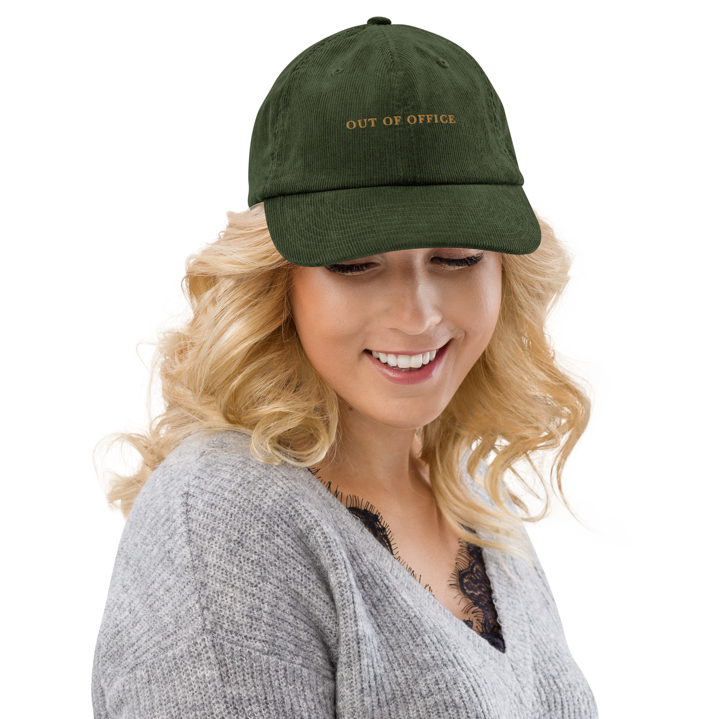 Out of Office Embroidered Corduroy Hat