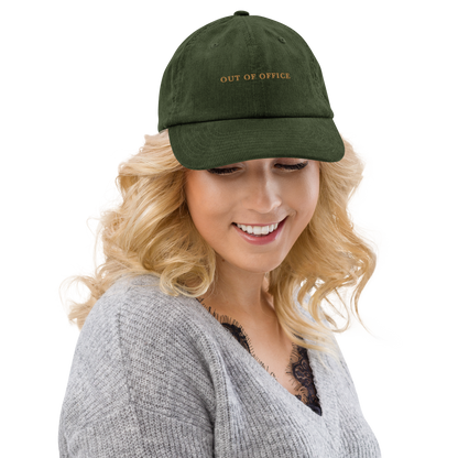 Out of Office Embroidered Corduroy Hat