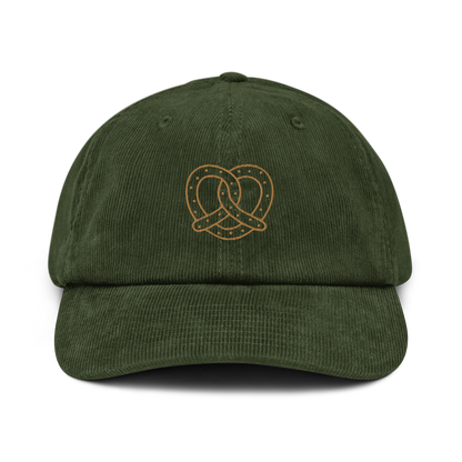 Pretzel Line Embroidered Corduroy Hat