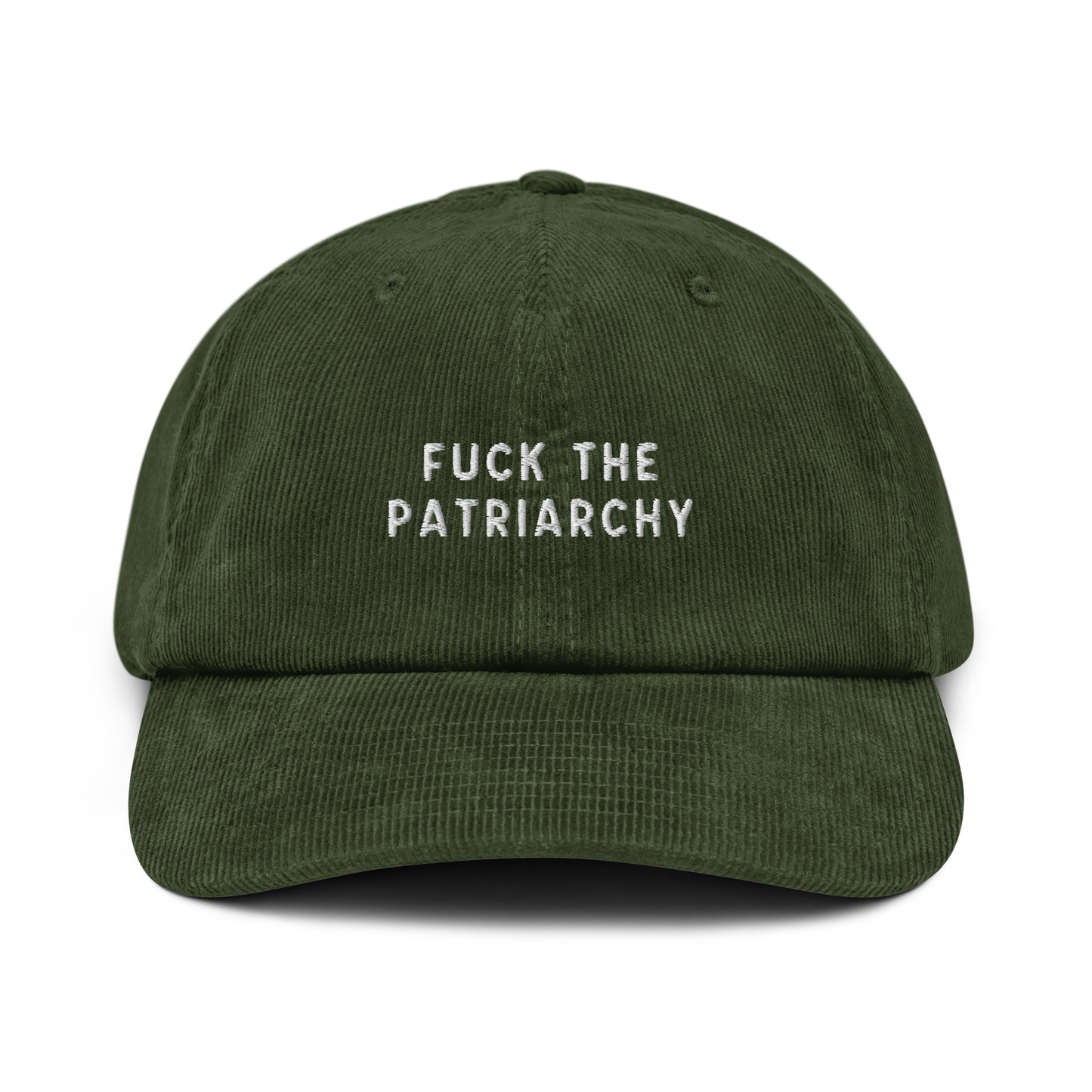 Fuck the Patriarchy Feminist Embroidered Corduroy Hat