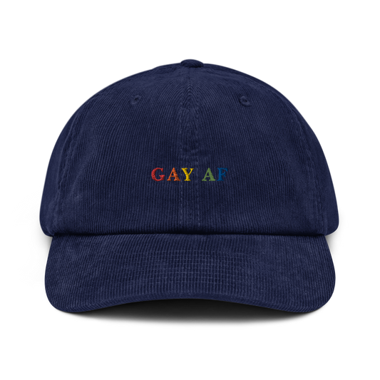 Gay AF Pride Embroidered Corduroy Cap