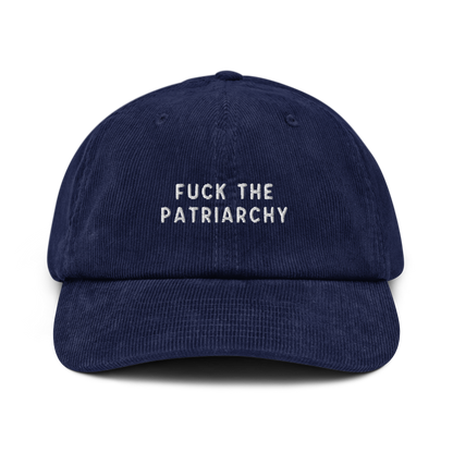 Fuck the Patriarchy Feminist Embroidered Corduroy Hat