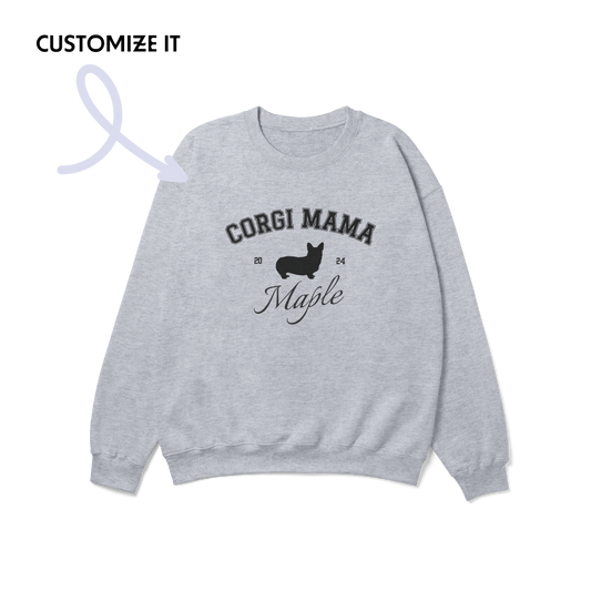 Custom Corgi Dog Mama Crewneck Sweatshirt