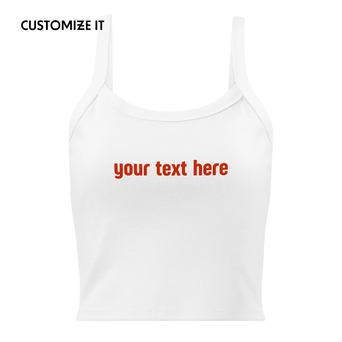 CUSTOM Your Red Text Rib Tank Top