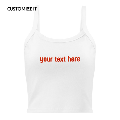 CUSTOM Your Red Text Rib Tank Top