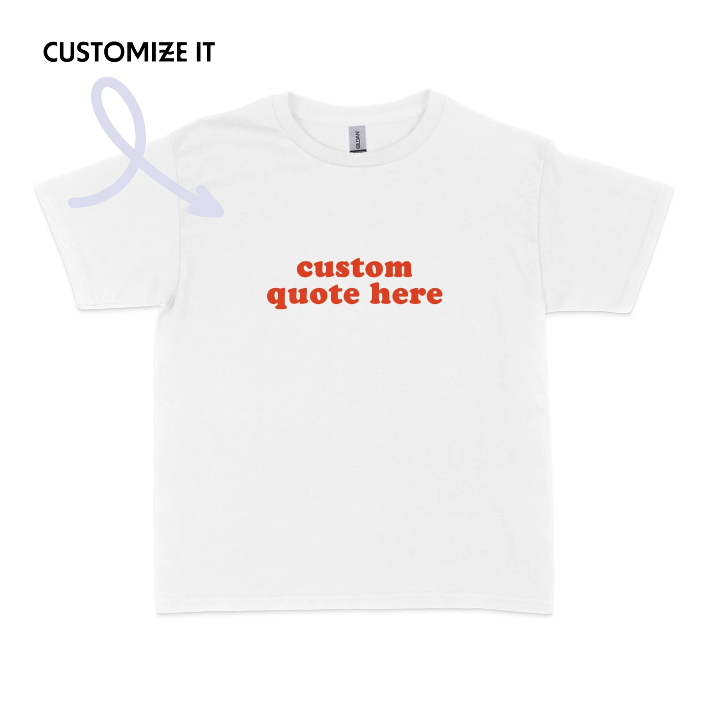 CUSTOM Red Text Baby Tee