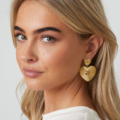 Stainless Steel Drop Earrings Heart Casual Daily Simple Series Women's jewelry