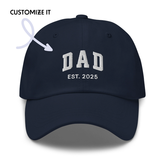 CUSTOM YEAR Dad to Be Embroidered Dad Hat